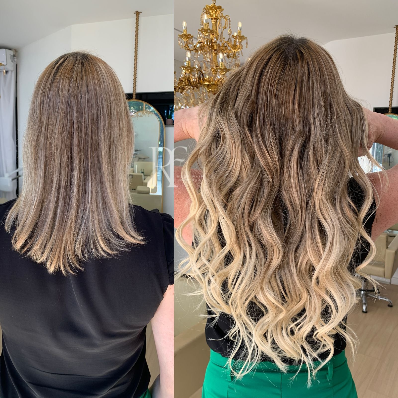 Transformação real de mega hair premium